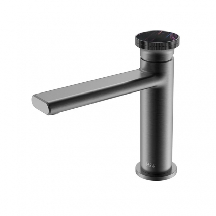 Смеситель для раковины Black&White Gravity 7107GM gun metal однорычажный, длина излива 15.2 см
