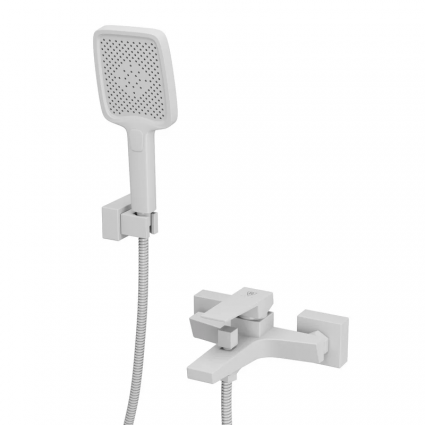 Смеситель для ванны с душем Rush Thira TR3635-44White матовый белый, однорычажный, длина излива 18.1 см
