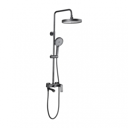 Душевая стойка Frap H75 F2475-9 графит штанга 149.5 см, шланг металлический 150 см, 3 режима