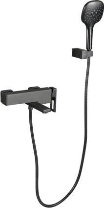 Смеситель для ванны с душем Gappo G3217-9 оружейная сталь, однорычажный, длина излива 19.2 см