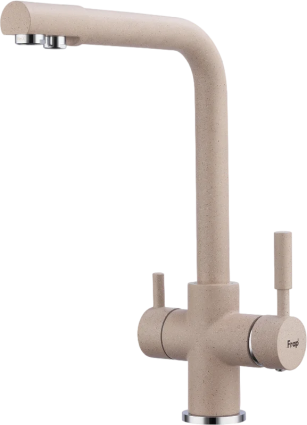 Смеситель для кухни Frap H52 F4352-23 бежевый однорычажный, длина излива 21.8 см
