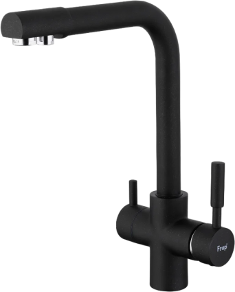 Смеситель для кухни Frap H52 F4352-7 черный однорычажный, длина излива 21.8 см