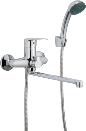 Смеситель с длинным изливом для ванны Frap H701 F22701-B, однорычажный, хром