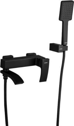Смеситель для ванны с душем Gappo G07-6 G3207-6 черный, однорычажный, длина излива 19.1 см