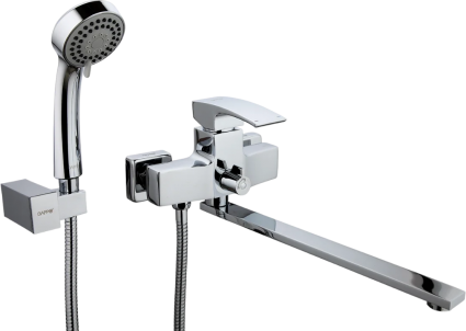 Смеситель с длинным изливом для ванны Gappo G07 G2207 хром, однорычажный,  в современном стиле