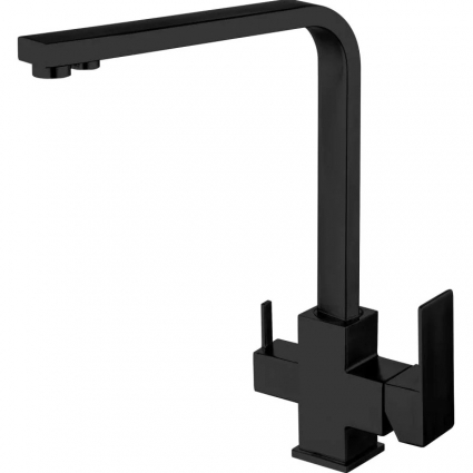 Смеситель для кухни Frap H802-6 F43802-6 черный однорычажный, длина излива 23.8 см