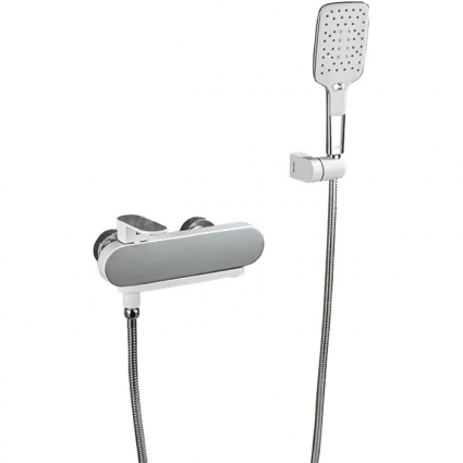 Смеситель для ванны с душем Gappo G83-8 G3283-8 белый, хром, однорычажный, длина излива 24.4 см