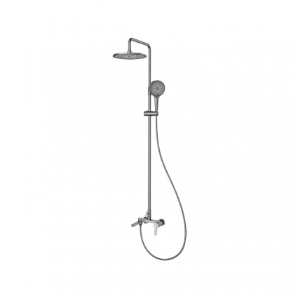 Душевая стойка Gappo G99-39 G2499-39 оружейная сталь штанга 145.7 см, шланг металлический 150 см