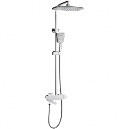 Душевая стойка Gappo G83 G2483-8 белая, хром, штанга 158.1 см, шланг металлический 150 см