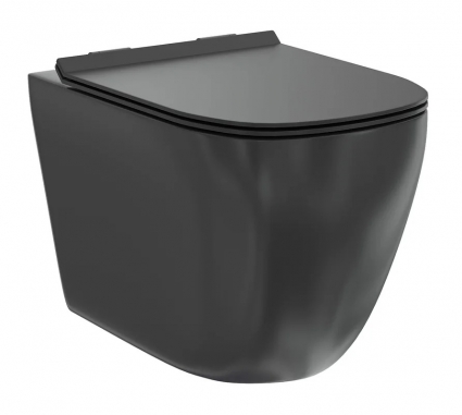 Унитаз подвесной Creto Logan L1 1001-002-L1BLMAT черный, 36x54 см