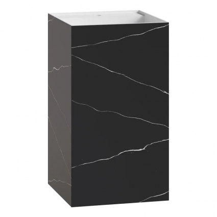 Раковина Boheme Cube 802-NM Corian 48х48х85 Nero marquina, напольная, цвет черный