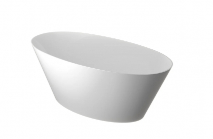 Ванна из искусственного камня Belux Дубай Т Solid Surface 160x80 см, отдельностоящая, матовая белая, овальная, объем 260 л.