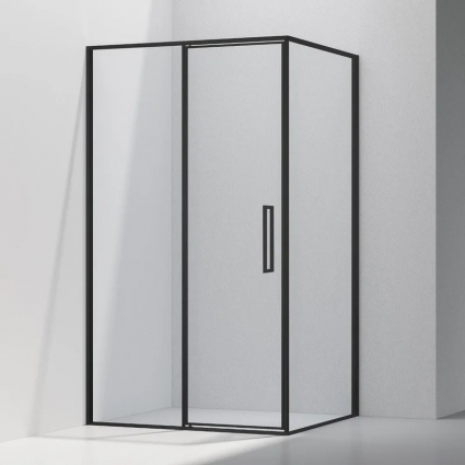 Душевой уголок Vincea Slim VSR-4SLP9012CLB 120х90 см, профиль матовый черный, стекло прозрачное, прямоугольный, двери распашные