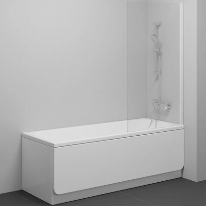 Шторка на ванну Ravak Nexty NVS1-80 профиль белый, прозрачное стекло Transparent в современном стиле
