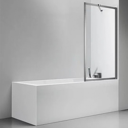 Шторка на ванну Veconi Palau PL-85GR 90x150, брашированный графит, стекло прозрачное, профиль серый