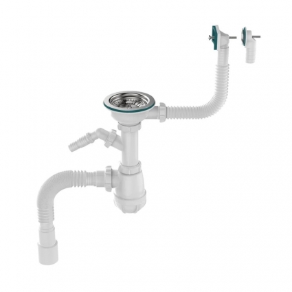 Сифон для мойки Aquant Standart B0177-20-MR с отводом, хром
