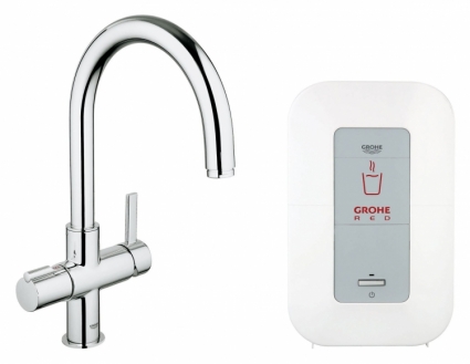 Смеситель Grohe Red Duo для кухонной мойки однорычажный, хром