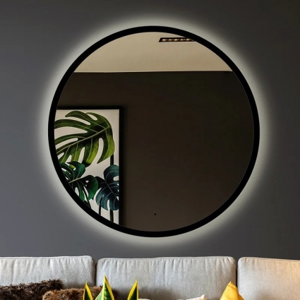 Зеркало круглое Silver Mirrors Monaco-BLACK 77 с подсветкой, бесконтактный сенсор