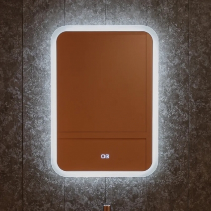 Silver Mirrors "Stiv - Lite" 500х700 - 2 (открытая подсветка, cенсорный выключатель, подогрев) зеркало