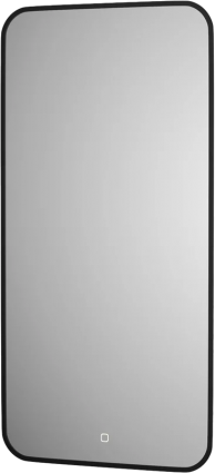 Зеркало Defesto Aura DF 2975S 50x100, с теплой подсветкой, сенсорный выключатель, черное