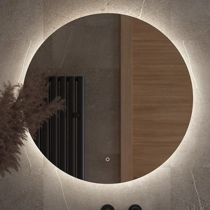 Зеркало круглое Defesto Opti DF 2845S 80 с LED-подсветкой, 4500К, сенсорный выключатель