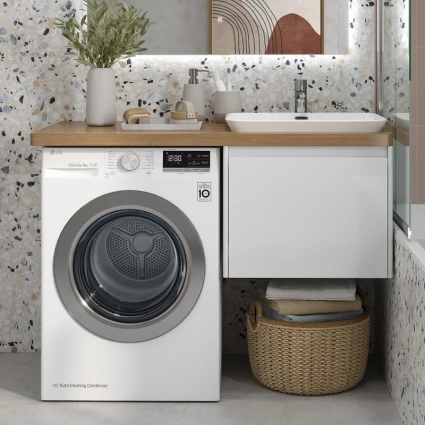 Тумба с раковиной Velvex Klaufs 56*60.1Y R под стиральную машину, подвесная, матовая