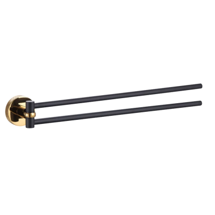 Полотенцедержатель Wonzon & Woghand WW-9231 черный, золото, подвесной, поворотный