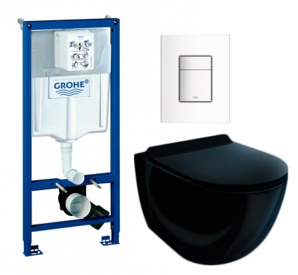 Комплект 3 в 1 инсталляция Grohe Rapid SL + Унитаз подвесной Esbano Garcia ESUPGARCB + кнопка белая