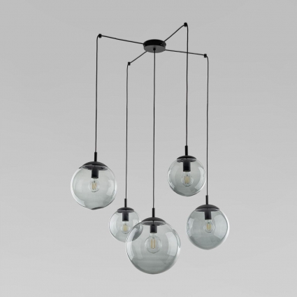 Подвесная люстра TK Lighting 5382 Esme в современном стиле, цвет серый, мощность 75 Вт