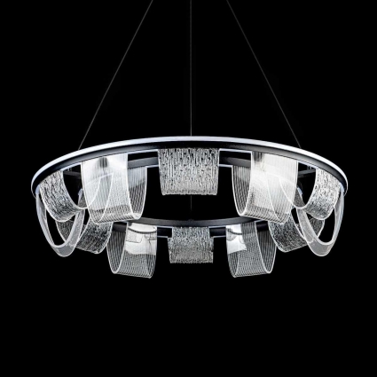 Подвесной cветильник LED4U L7706-800 BK в стиле модерн, цвет черный, мощность 120 Вт