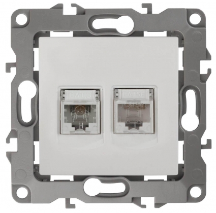 Розетка комбинированная RJ45+RJ11 ЭРА 12 12-3109-01 Б0018248 в современном стиле, цвет белый