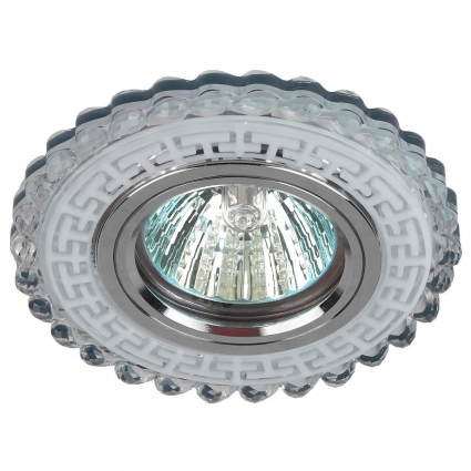 Встраиваемый светильник ЭРА LED с подсветкой DK LD35 SL/WH Б0036503, в стиле модерн, цвет серебро