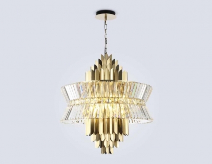 Подвесная люстра с хрусталем Ambrella light High Light LH41023, в стиле арт-деко, цвет прозрачный