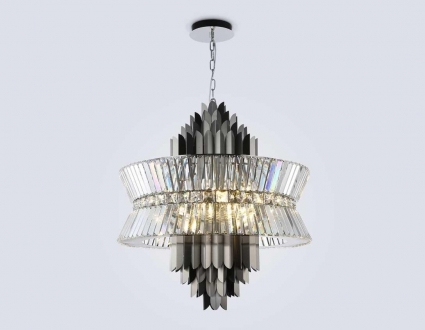 Подвесная люстра с хрусталем Ambrella light High Light LH41026, в стиле арт-деко, цвет прозрачный