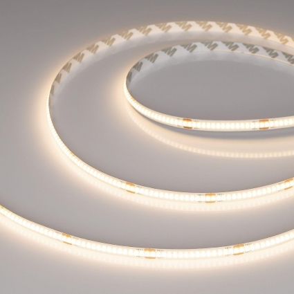Светодиодная лента Arlight 8W/m 320LED/m CSP теплый белый 50М COB-X320-8mm 48V Warm3000 043244 цвет белый, мощность 400 Вт