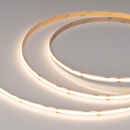 Светодиодная лента Arlight 8W/m 480Led/m CSP теплый белый 5M COB-X480-8mm 24V Warm3500 044575 цвет белый, мощность 40 Вт