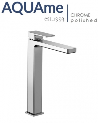 Смеситель для раковины AQUAme Savona 250 полированный хром AQM6814CR однорычажный, длина излива 16.6 см