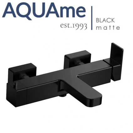 Смеситель для ванны AQUAme Savona матовый черный AQM6812MB однорычажный, длина излива 17.2 см