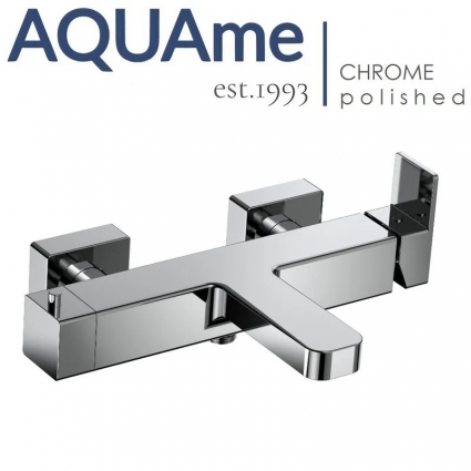 Смеситель для ванны AQUAme Savona полированный хромированный AQM6812CR однорычажный, длина излива 17.2 см