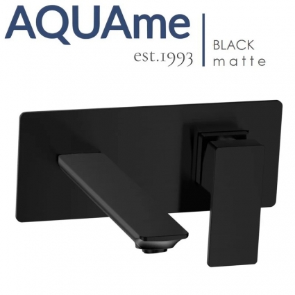 Смеситель для раковины AQUAme Savona матовый черный AQM6815MB однорычажный, длина излива 20.2 см