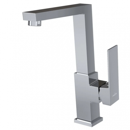 Смеситель для кухни 25k MIXLINE ML20-032 "Quadro" высокий излив боковая ручка ручка однорычажный, хром