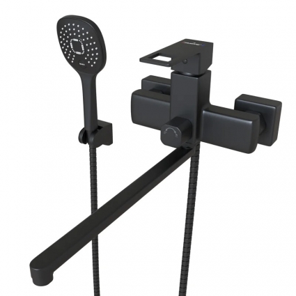 Смеситель для ванны и раковины 35k MIXLINE ML34-02 "Solo Black" ЧЕРНЫЙ однорычажный, черный