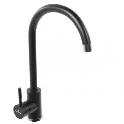 Смеситель для кухни 35к MIXLINE ML-GS15 (308) черный, высокий излив, однорычажный
