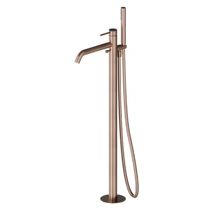 Напольный смеситель для ванны с душем Newform X-Steel 316 69684EX.59.067 copper bronze, однорычажный, бронза