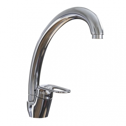 Смеситель для кухни 40k MIXLINE ML05-032 высокий излив  боковая ручка под гайку (без подводки) однорычажный, хром
