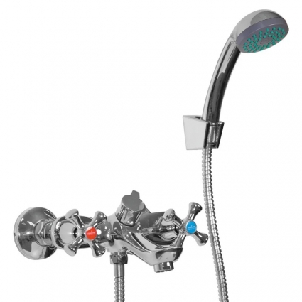 Смеситель для ванны 1/2 керамический MIXLINE ML10-01 двухвентильный, хром