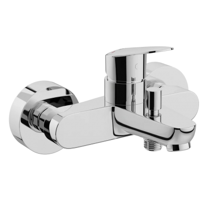 Смеситель для ванны с душем VitrA Flow Round A43057EXP1 хром, однорычажный, длина излива 14.9 см