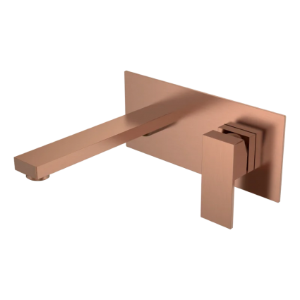 Смеситель для раковины Boheme Qubic 475-CB С ВНУТРЕННЕЙ ЧАСТЬЮ, copper brushed, однорычажный, медь