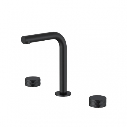 Смеситель для раковины Boheme Stick diamond 152-B black двухвентильный, черный