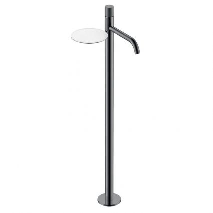Напольный смеситель для раковины Boheme Stick 120-SGM.4 shine gun metal spirale однорычажный, длина излива 25.8 см